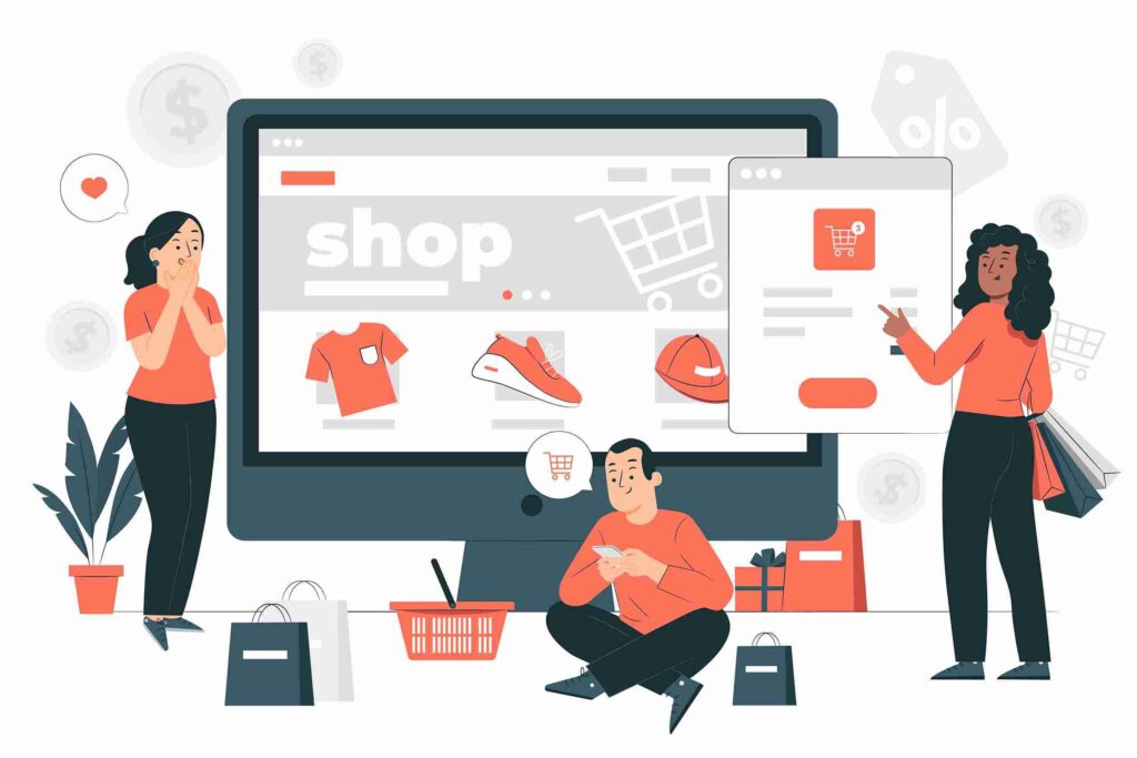 people shopping online e-commerce