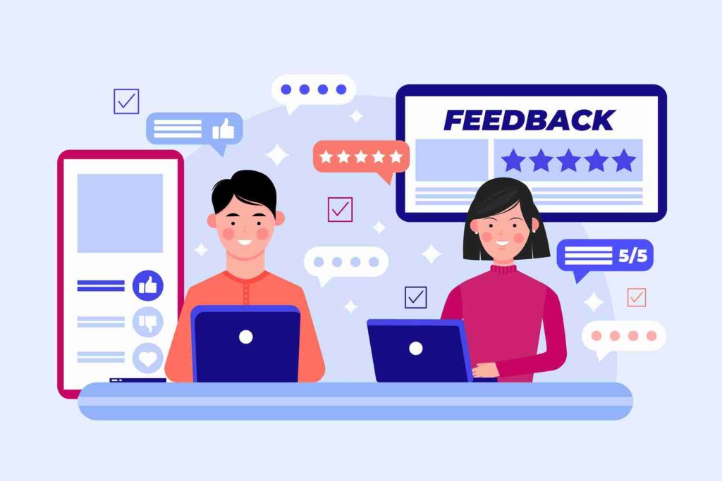 two person handling feedbacks